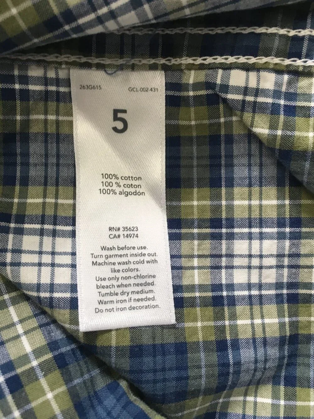 Carter's Boy's Plaid Shirt Size 5